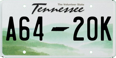 TN license plate A6420K