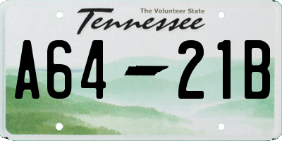 TN license plate A6421B