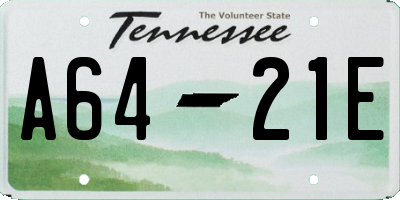 TN license plate A6421E