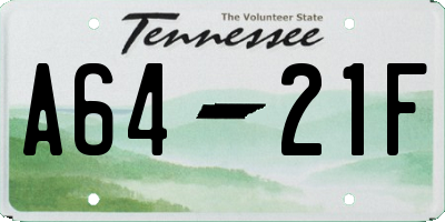 TN license plate A6421F