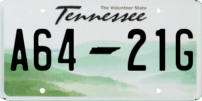 TN license plate A6421G