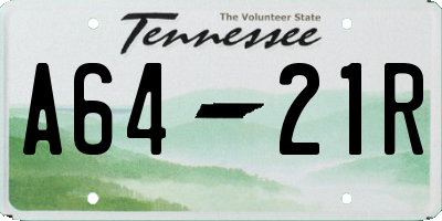 TN license plate A6421R
