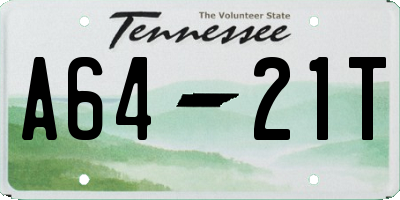 TN license plate A6421T