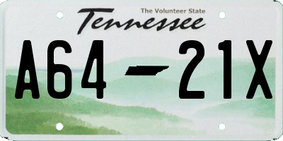 TN license plate A6421X