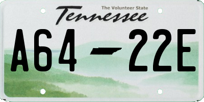 TN license plate A6422E