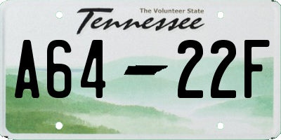 TN license plate A6422F