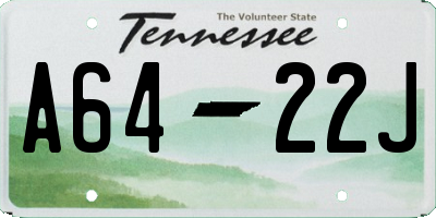 TN license plate A6422J