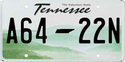 TN license plate A6422N