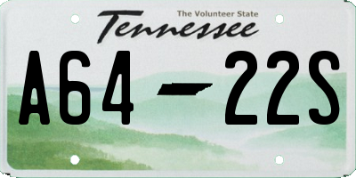 TN license plate A6422S