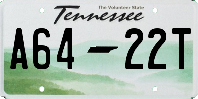 TN license plate A6422T