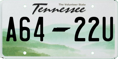 TN license plate A6422U