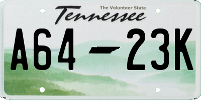 TN license plate A6423K