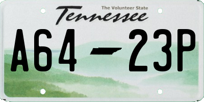 TN license plate A6423P