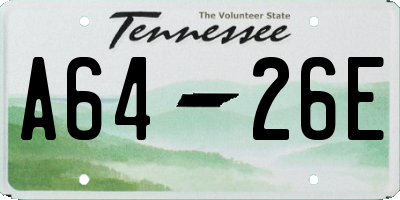 TN license plate A6426E