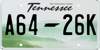 TN license plate A6426K