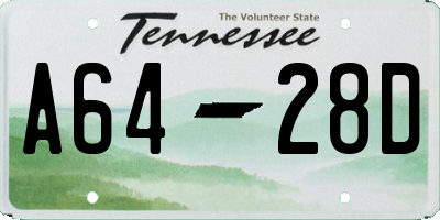 TN license plate A6428D
