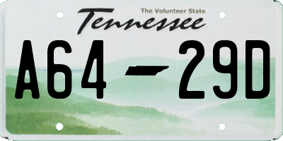 TN license plate A6429D