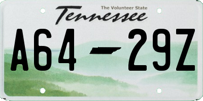TN license plate A6429Z