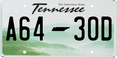 TN license plate A6430D