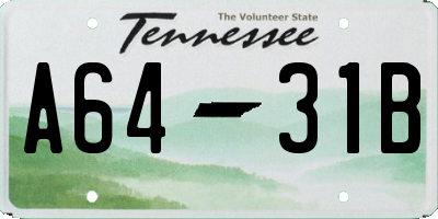 TN license plate A6431B