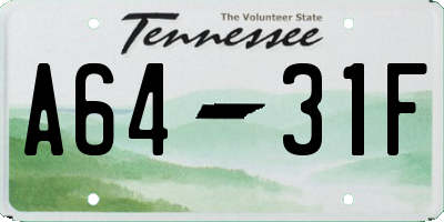 TN license plate A6431F