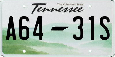 TN license plate A6431S