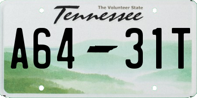 TN license plate A6431T