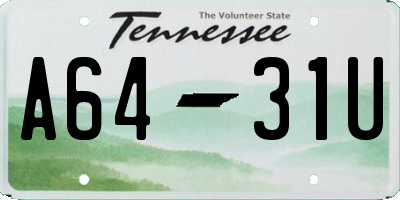TN license plate A6431U