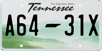 TN license plate A6431X