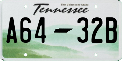 TN license plate A6432B