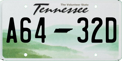 TN license plate A6432D