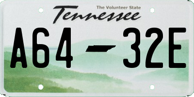 TN license plate A6432E