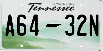 TN license plate A6432N