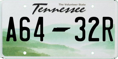 TN license plate A6432R