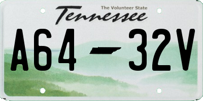 TN license plate A6432V
