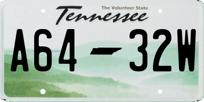 TN license plate A6432W
