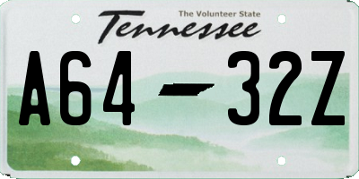 TN license plate A6432Z