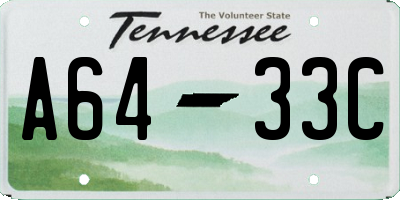 TN license plate A6433C