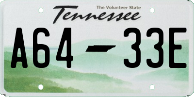 TN license plate A6433E