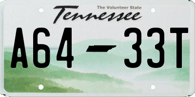 TN license plate A6433T