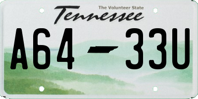 TN license plate A6433U