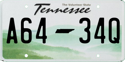 TN license plate A6434Q