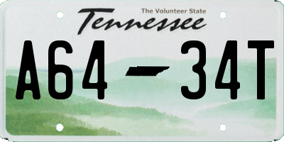 TN license plate A6434T
