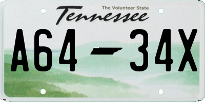 TN license plate A6434X