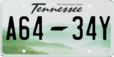 TN license plate A6434Y