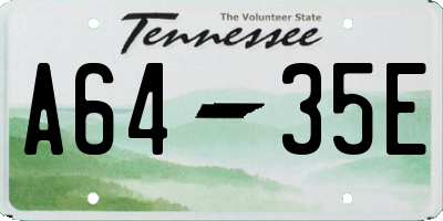 TN license plate A6435E