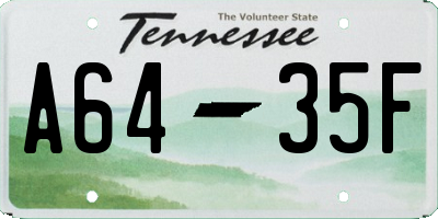 TN license plate A6435F