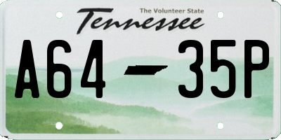 TN license plate A6435P