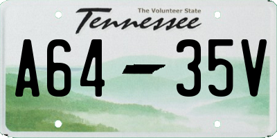 TN license plate A6435V