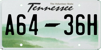 TN license plate A6436H